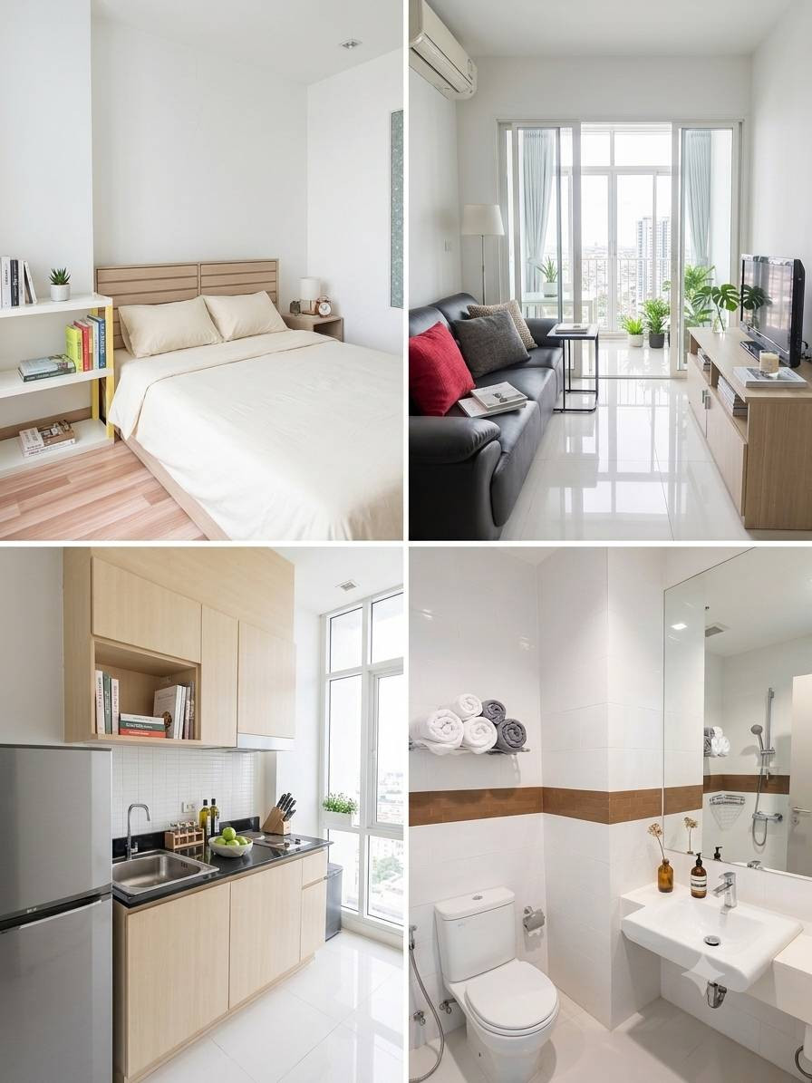 🔥 For rent Ideo Verve Sukhumvit, 22nd floor (31.66 sq m.), next to BTS On Nut 0 meters | High view, fully furnished, ready to move in!