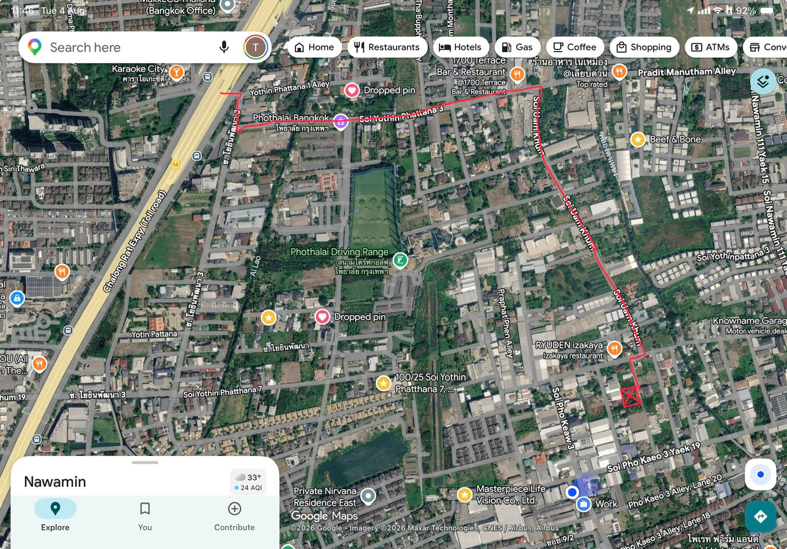 Land for rent in Soi Pho Kaeo 3, Intersection 23, size 422 sq m (width 44 m x depth 38 m) Land for rent in Soi Pho Kaeo 3, Intersection 23, size 422 sq m (width 44 m x depth 38 m)