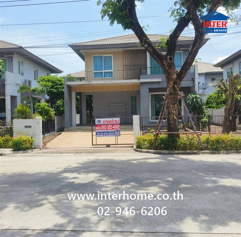 บ้านเดี่ยว 2 ชั้น 52 ตร.ว. หมู่บ้านพฤกษ์ลดา สุวรรณภูมิ ใกล้สนามบินสุวรรณภูมิ ใกล้มหาวิทยาลัยหัวเฉียวเฉลิมพระเกียรติ ถนนวัดศรีวารีน้อย ถนนลาดกระบัง บางเสาธง สมุทรปราการ