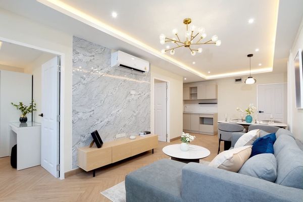 K-7112, large room, newly decorated, good location, near BTS Srinakarin, only 150 meters 🔥🔥Urgent sale! The Trio Garden, wide balcony, ready to move in, open view.