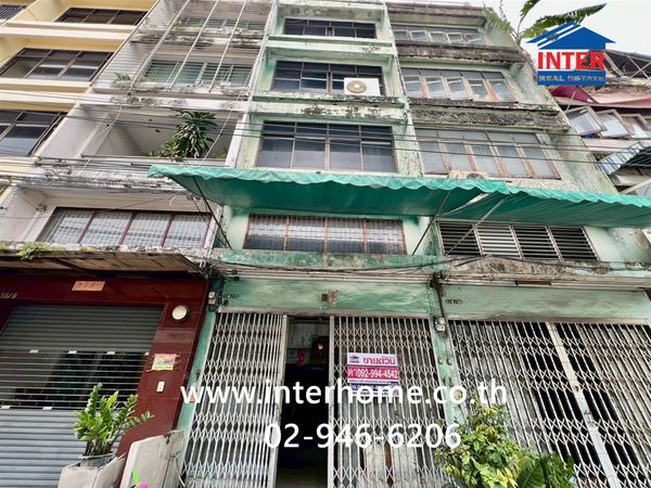 Commercial building, 4.5 floors, 20 sq m, commercial building, nursery alley. Chakkraphatphong Road Bamrungmuang Road Pom Prap Sattru Phai District Bangkok