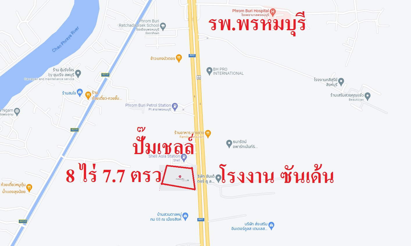 ขายที่ดิน 8 ไร่ ถนนสายเอเชีย กม. 68.5 ติดปั๊มเชลล์ พรหมบุรี จ.สิงห์บุรี – รูปที่ 3