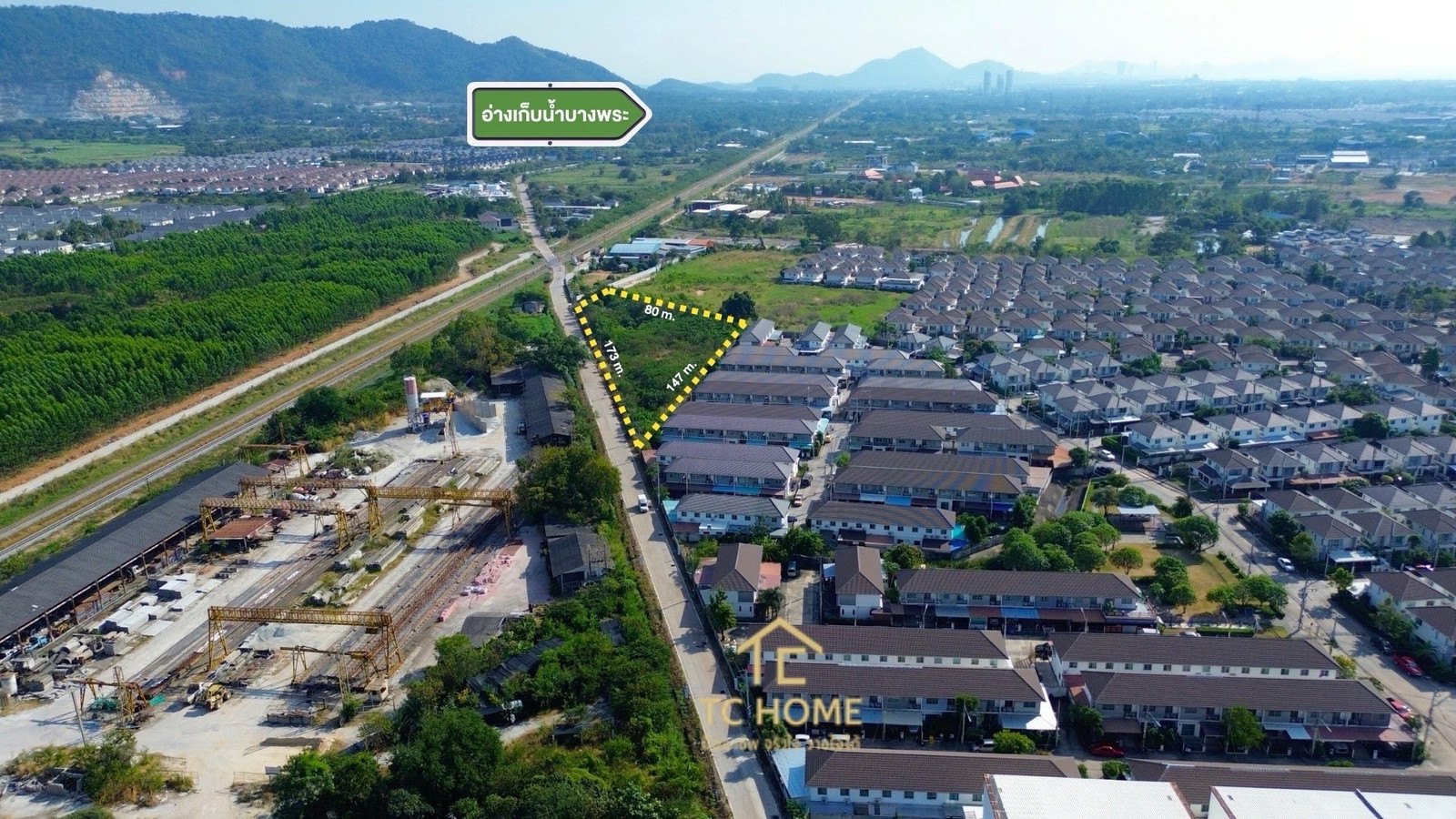 ขายที่ดิน 3-3-28 ไร่ แสนสุข เมืองชลบุรี หน้ากว้าง 173 ม. ติดถนน 25.2 ล้าน