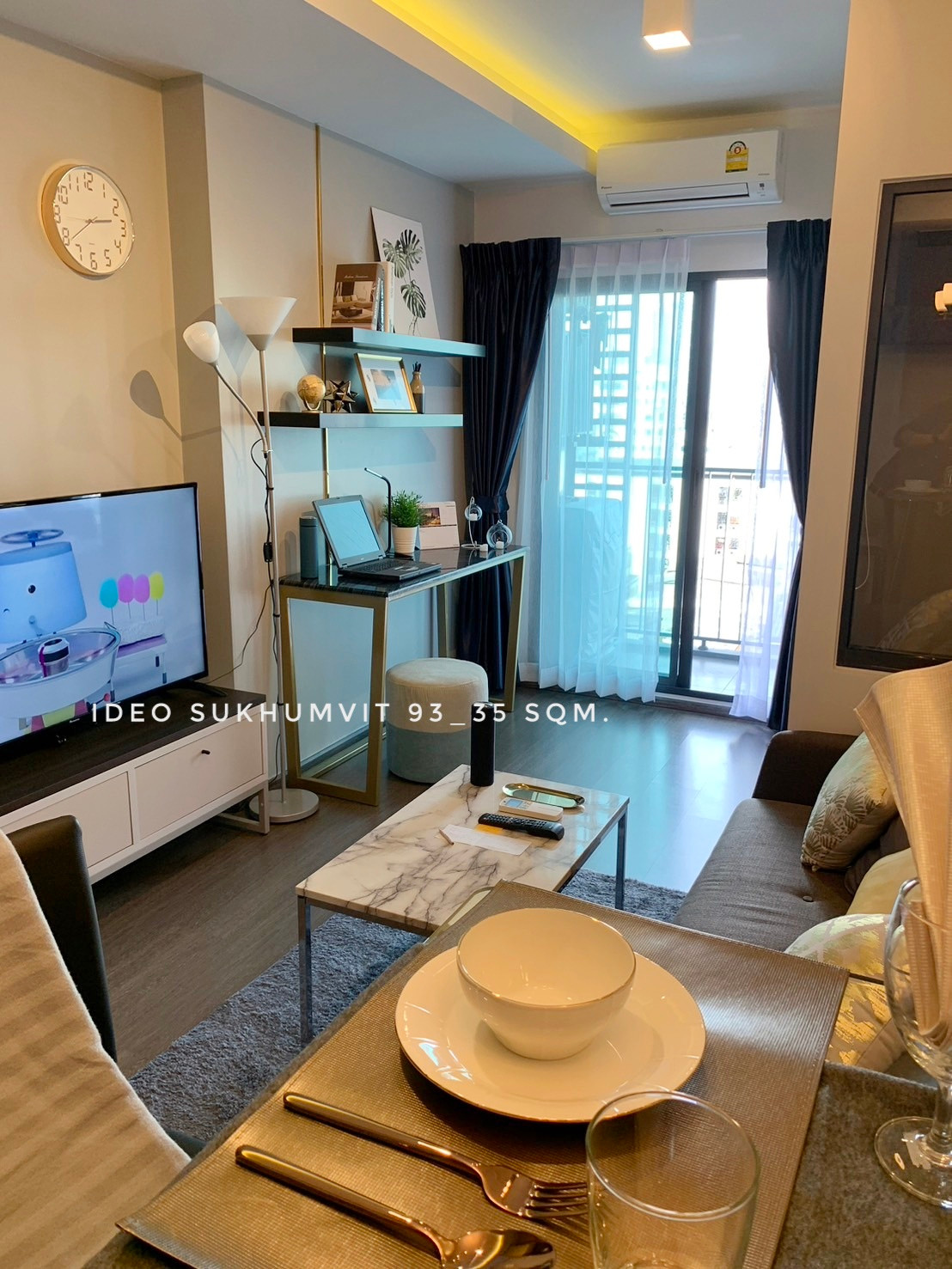🎉🎉Ready to move in, pool and city view room, 1 bedroom, with bathtub, Ideo Sukhumvit 93, next to BTS Bang Chak and near Sukhumvit 62 Expressway.