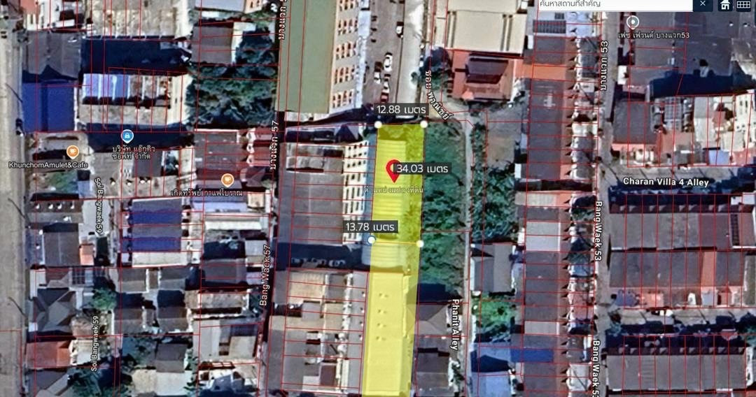 Sell ​​or rent factory with land (Bang Waek 57) (with additional land in servitude approximately 40 square wah) (last picture) total of 2 plots.