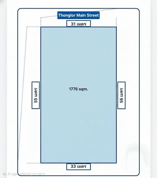 Land for Rent Thonglor 1 Rai 44 sq.w Prime Commercial Location Ready to Use