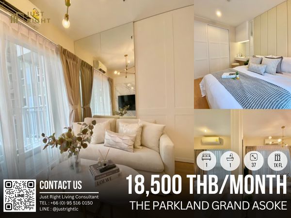 Closed kitchen, fully furnished, beautiful room, ready to move in, pool view, near MRT Phetchaburi 450 meters (5 minutes walk), near SWU.