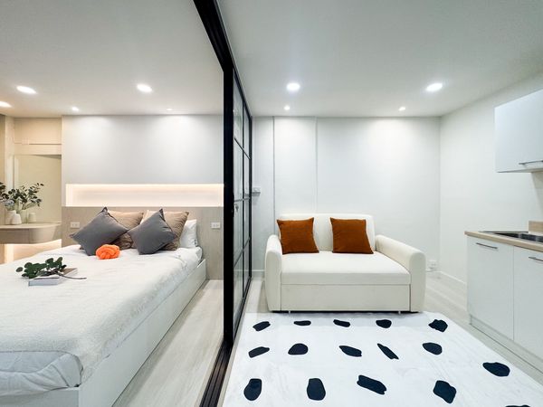 K-7119 🔥🔥 Newly decorated room, ready to move in, bright tone, city villa project, Lat Phrao 130, next to BTS Lat Phrao 101, only 500 meters.
