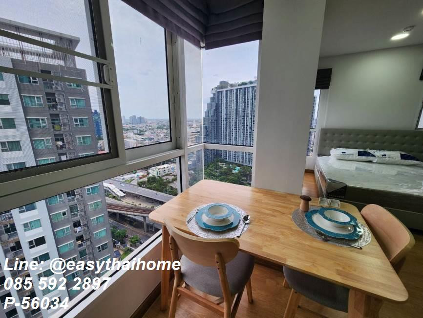 P-56034 🌆 ห้องหัวมุมด้านหน้า วิวเมืองมองเห็นรถไฟฟ้า! คอนโด The Parkland Grand Taksin ชั้น 27 (สตูดิโอ 27 ตร.ม.) ใกล้ BTS ตลาดพลู Line ID: @easythaihome 085-592-2897 – รูปที่ 2