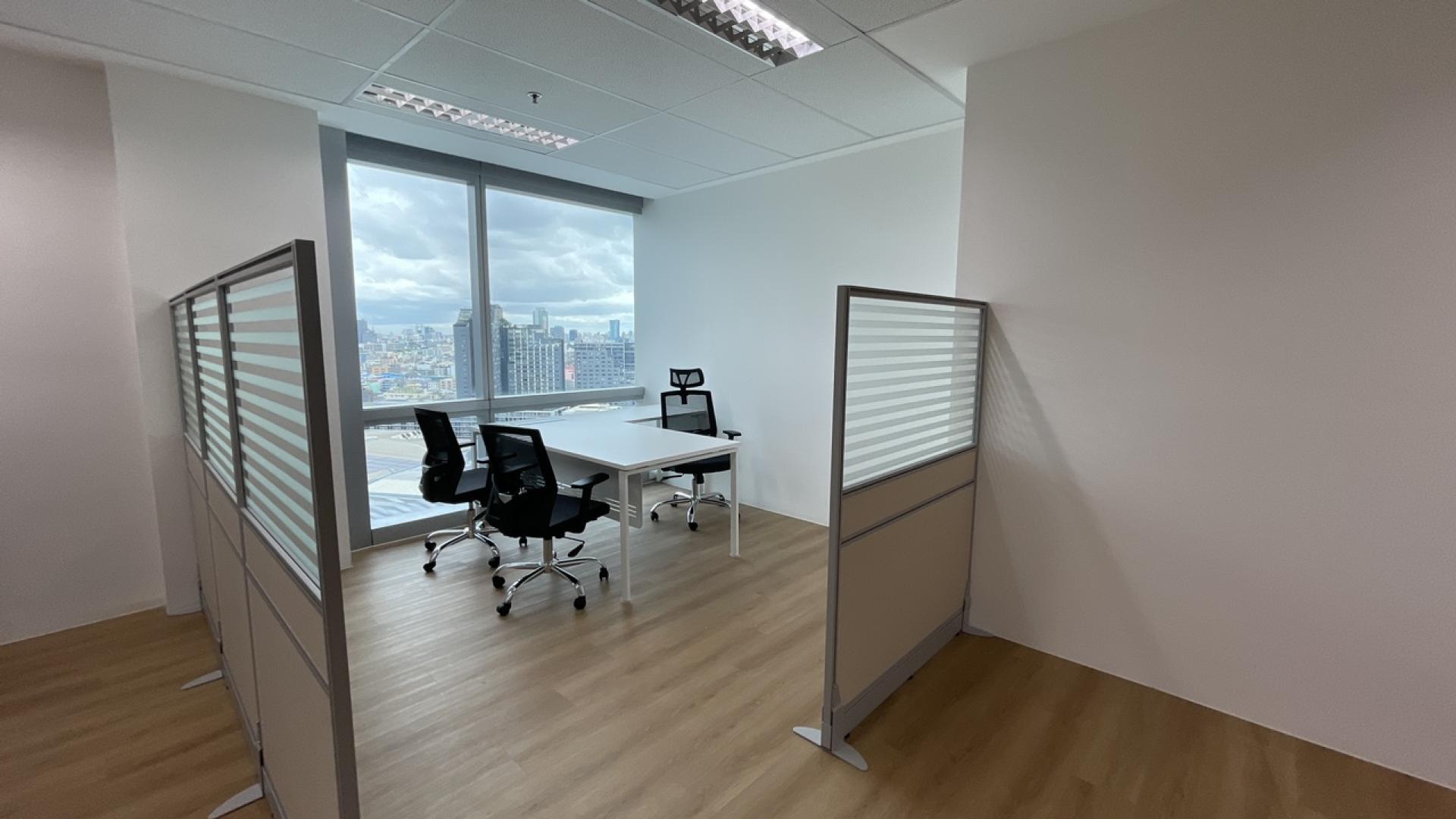Office rental, city view, with furniture, 69 square meters, 8-12 seats, separate executive desk, near MRT, Rama 9, Ratchada zone. – รูปที่ 4