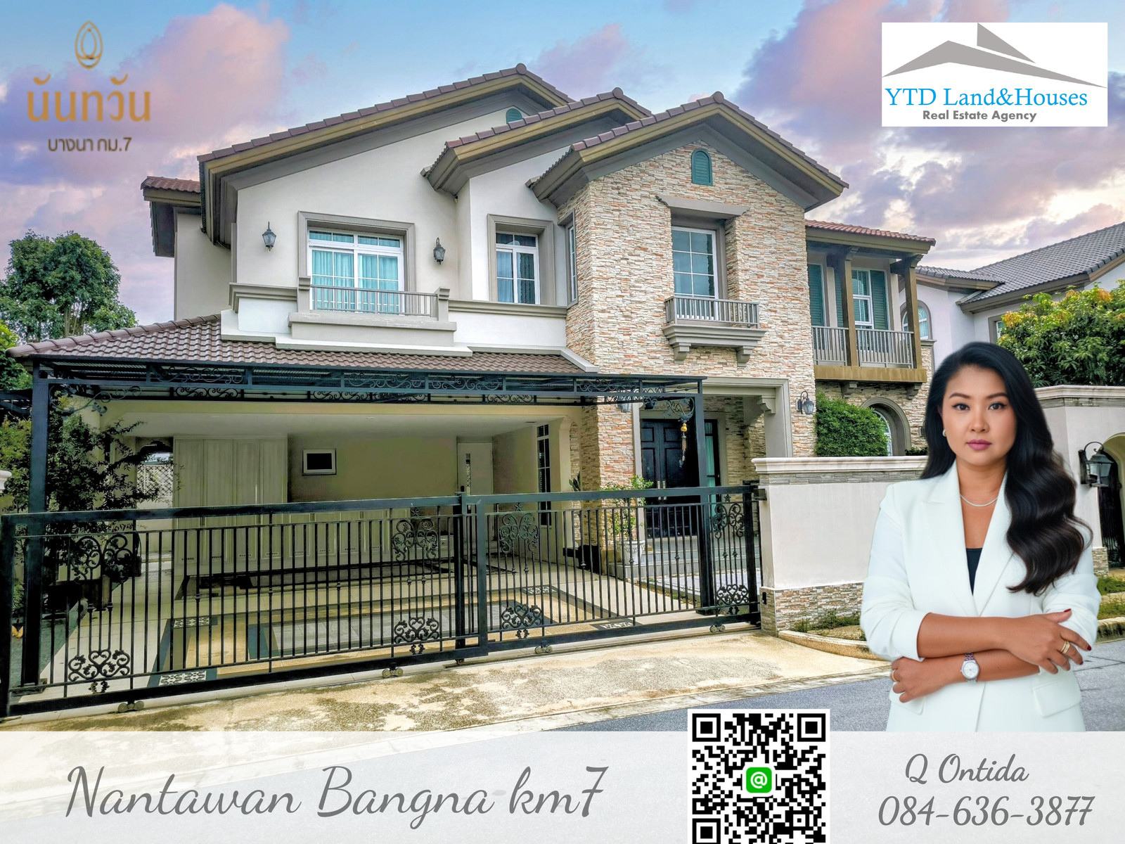 Luxury house for Sale/Rent Nantawan Bangna, in front of the park Listing no: YT01-2578