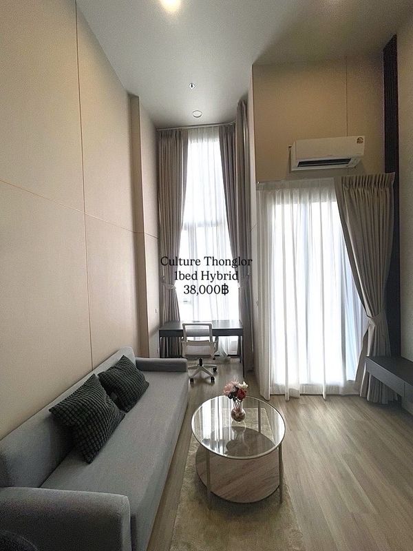 📍For Rent!! Culture Thonglor💥New project, stylish room in prime Thonglor! Only 38,000฿ / month💥Move-in ready‼️🛋 1 Bedroom Hybrid | 38 sq.m.📞 Contact: Aomam (Agent)Tel / Line ID: 095-587-1692 WhatsApp: +66 95 587 1692