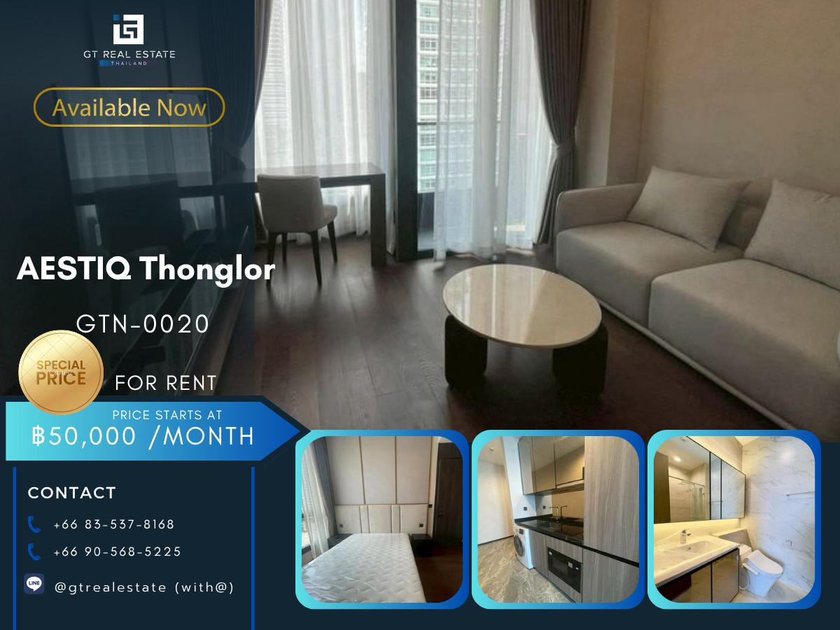 AESTIQ Thonglor Condo, convenient travel, has a shuttle, beautifully decorated room, ready to move in.