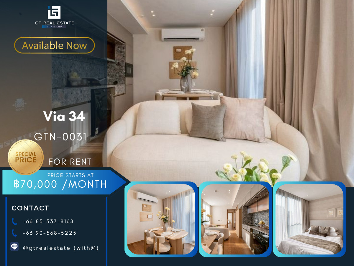 Condo Via 34, convenient travel, close to BTS, has a shuttle, beautifully decorated room, fully furnished. Ready for rent!! Condo Via 34, convenient travel, close to BTS, has a shuttle, beautifully decorated room, fully furnished. Ready for rent!!