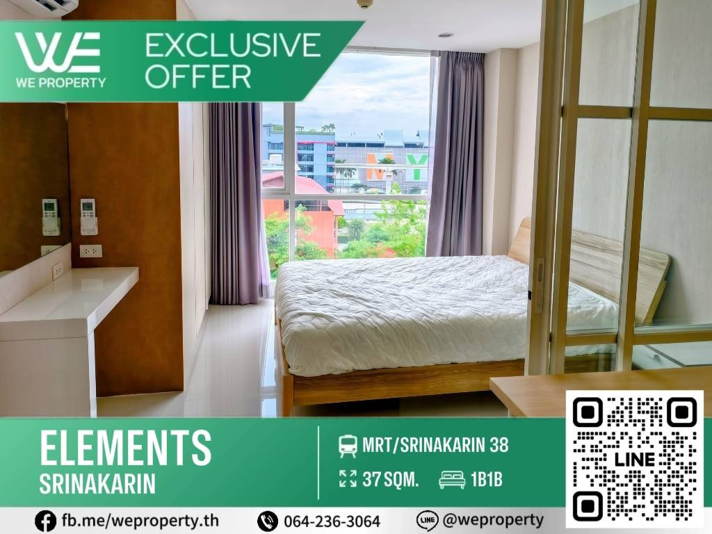 Beautiful room facing east, fully furnished. Ready to move in!!⭐Elements Srinakarin (Elements Srinakarin) Beautiful room facing east, fully furnished. Ready to move in!!⭐Elements Srinakarin (Elements Srinakarin)