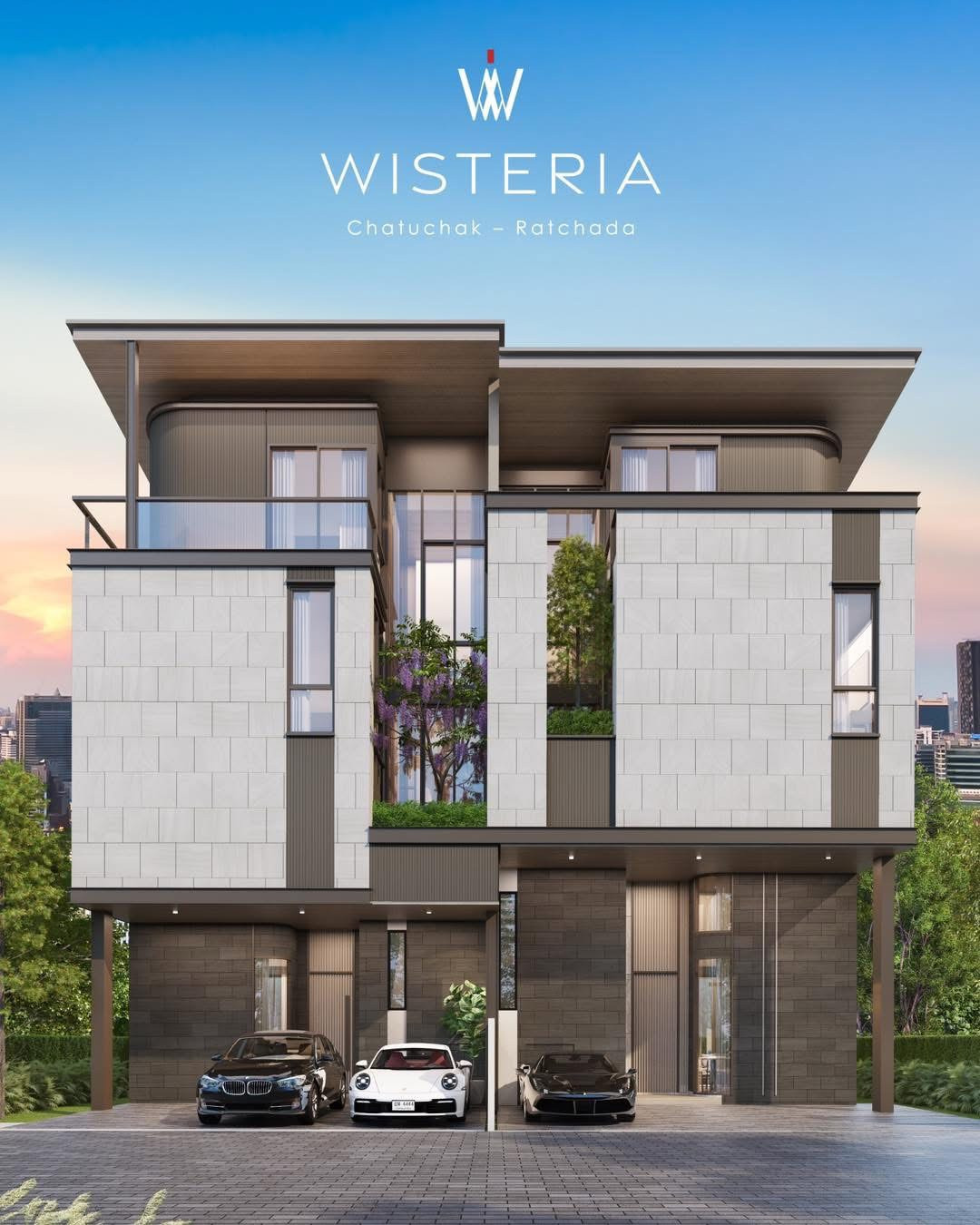 🏛️Wisteria Chatuchak-Ratchada🔥Luxury semi-detached house, 3.5 floors with private elevator, size 265 sq m, 35 sq m | 4 bedrooms, 5 bathrooms, 3 parking spaces, starting at 28.9 MB. Contact to make an appointment to view Tel.0922635410 (Earth) 🏛️Wisteria Chatuchak-Ratchada🔥Luxury semi-detached house, 3.5 floors with private elevator, size 265 sq m, 35 sq m | 4 bedrooms, 5 bathrooms, 3 parking spaces, starting at 28.9 MB. Contact to make an appointment to view Tel.0922635410 (Earth)