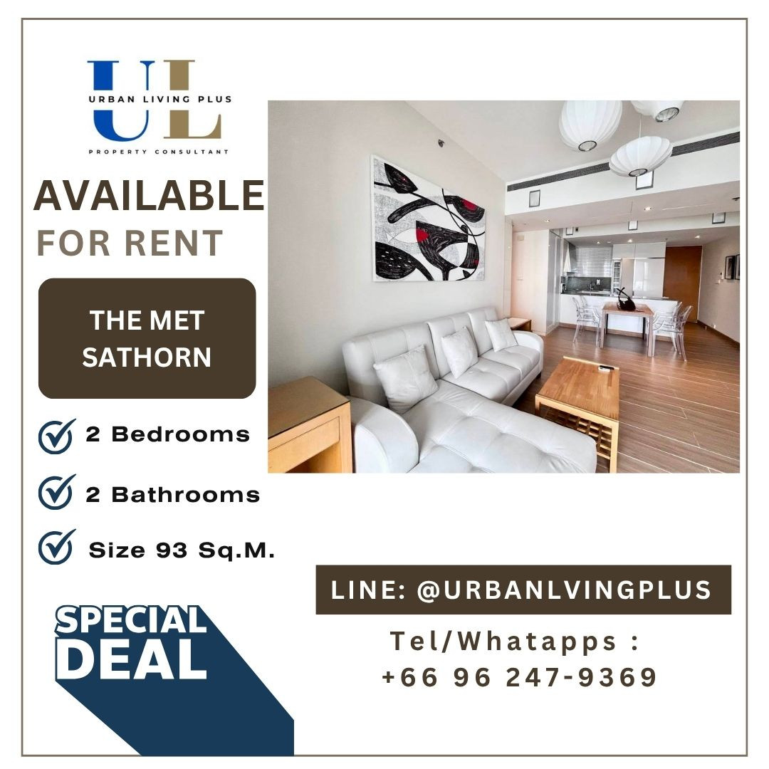 ( UL2608101 ) ✨Tel/Line 096-2479369✨FOR RENT The Met Sathorn Condo, 2 bedrooms, 2 bathrooms Size 93 Sq.M. , Rare Item✨ ( UL2608101 ) ✨Tel/Line 096-2479369✨FOR RENT The Met Sathorn Condo, 2 bedrooms, 2 bathrooms Size 93 Sq.M. , Rare Item✨