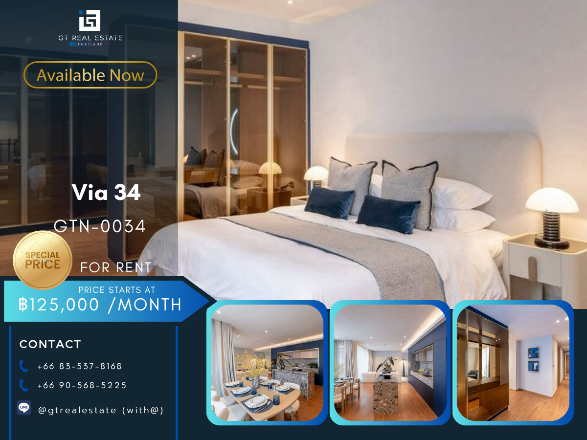 Luxury condo at Via 34, convenient travel, close to BTS, shuttle available, beautifully decorated room, fully furnished. Ready to move in Luxury condo at Via 34, convenient travel, close to BTS, shuttle available, beautifully decorated room, fully furnished. Ready to move in