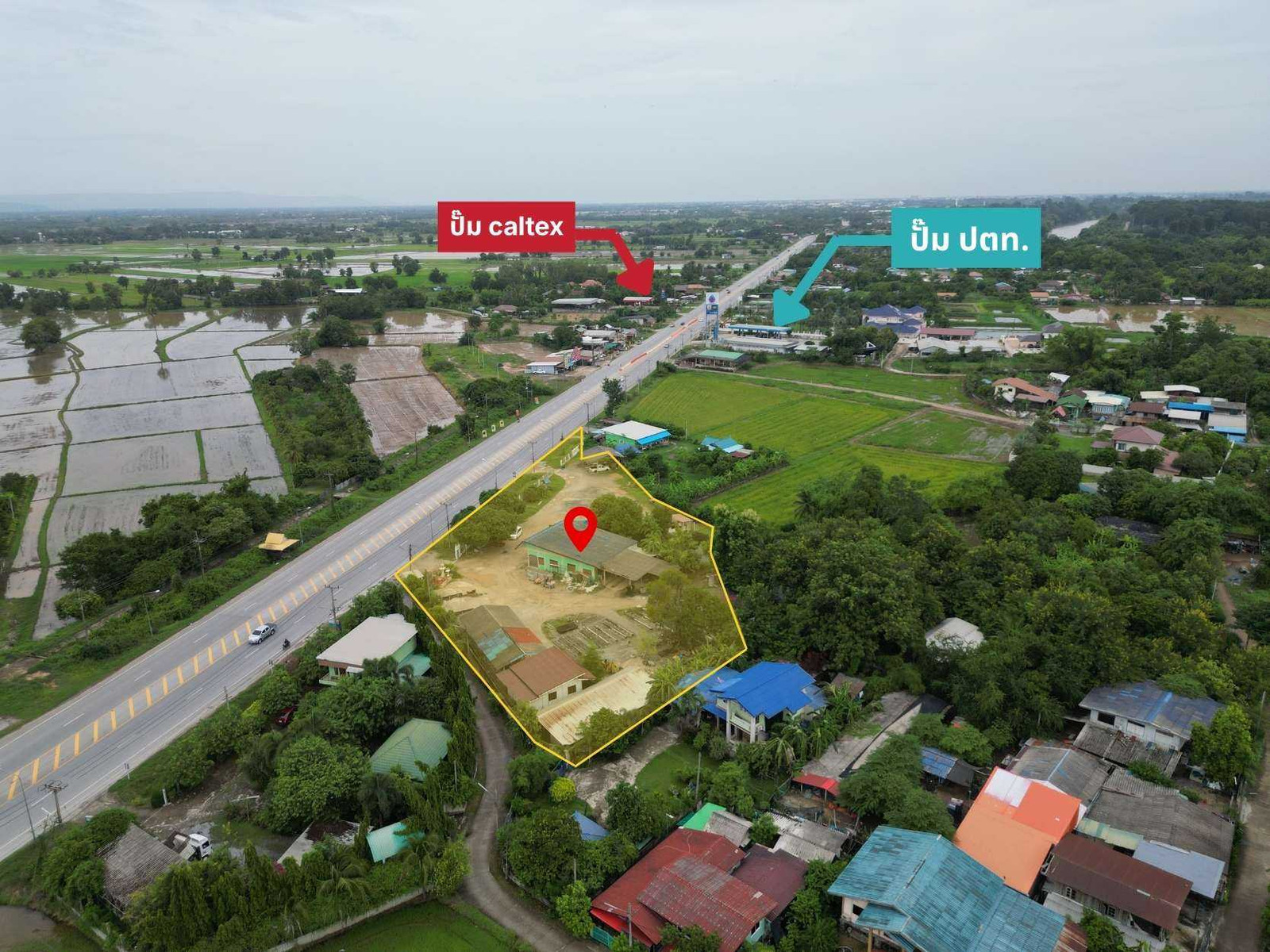 3 rai of land next to the main road, width 60 meters, high potential location. Near Saeng Dao Intersection Mueang Phitsanulok District – รูปที่ 3