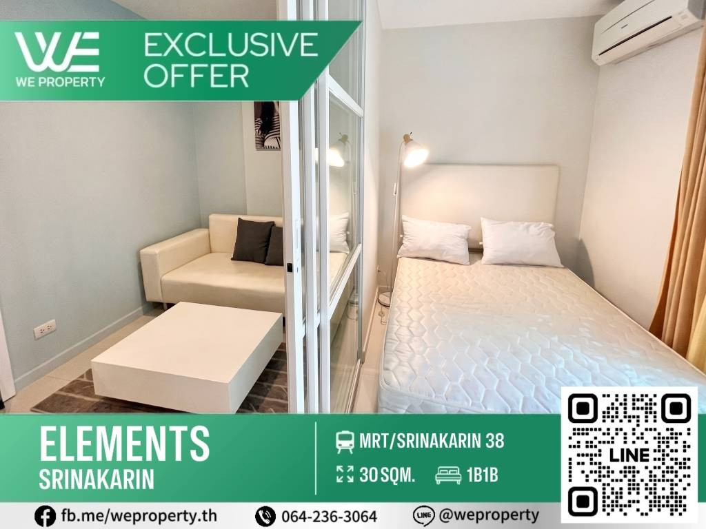 Beautiful room, nice to live in, fully furnished. Good price!!⭐Elements Srinakarin (Elements Srinakarin) Beautiful room, nice to live in, fully furnished. Good price!!⭐Elements Srinakarin (Elements Srinakarin)
