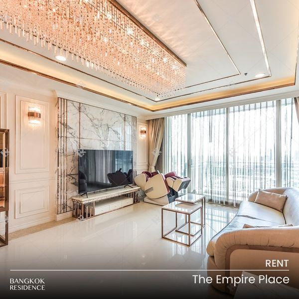 เช่าคอนโด 💙 The Empire Place, 2นอน 114ตร.ม. 57k ⭐ ดีล!ราคาพิเศษ  ห้องใหญ่ ใกล้ BTS ช่องนนทรี 