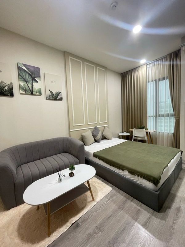 PFD-08940 Condo for rent, Knightsbridge Collage Ramkhamhaeng, studio room, fully furnished, ready to move in, good location near MRT Hua Mak & ARL 🏙️✨