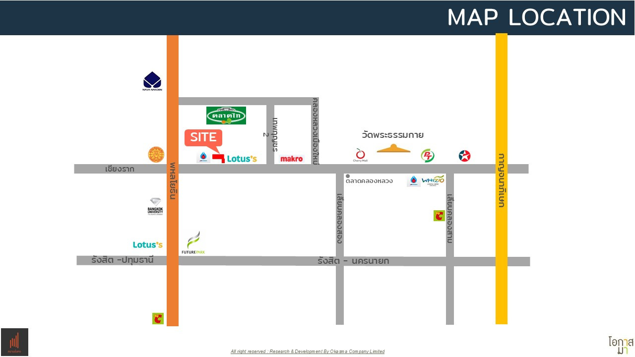 ร้านค้าให้เช่าภายในโครงการ S-Park คลองหลวง (Caltex ติดโลตัส คลองหลวง)