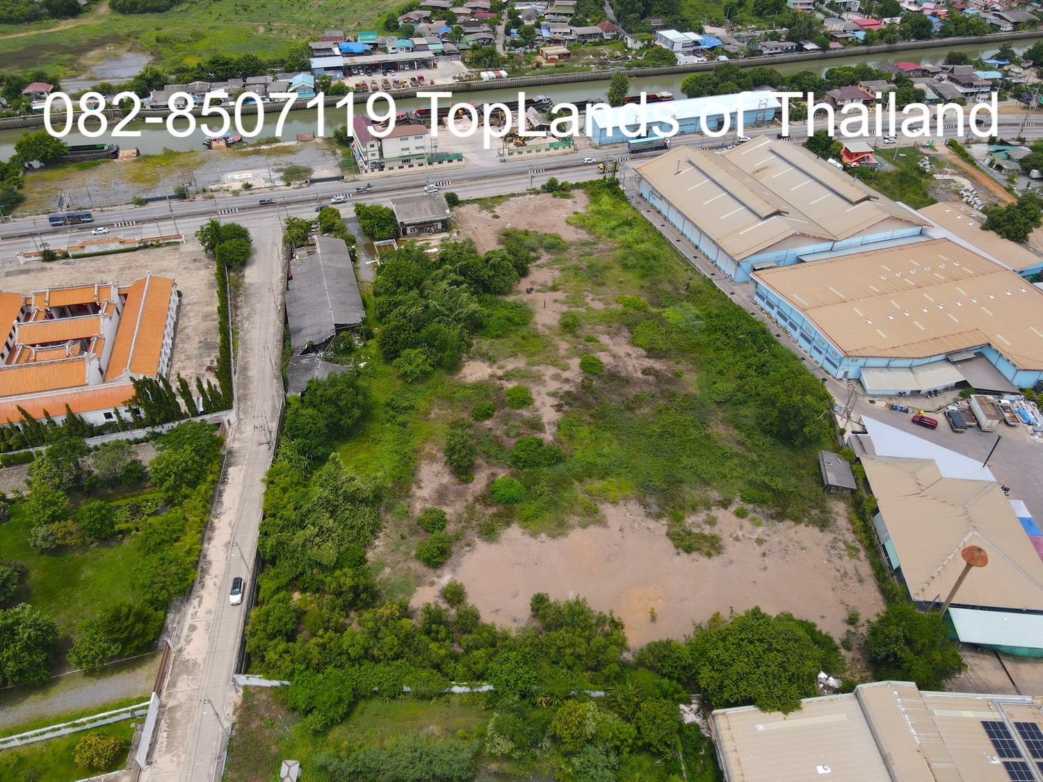 Land for sale, Mueang Pathum Thani District, next to a 6-lane main road (suitable for commercial use), area 12 rai, width 106 m. – รูปที่ 4