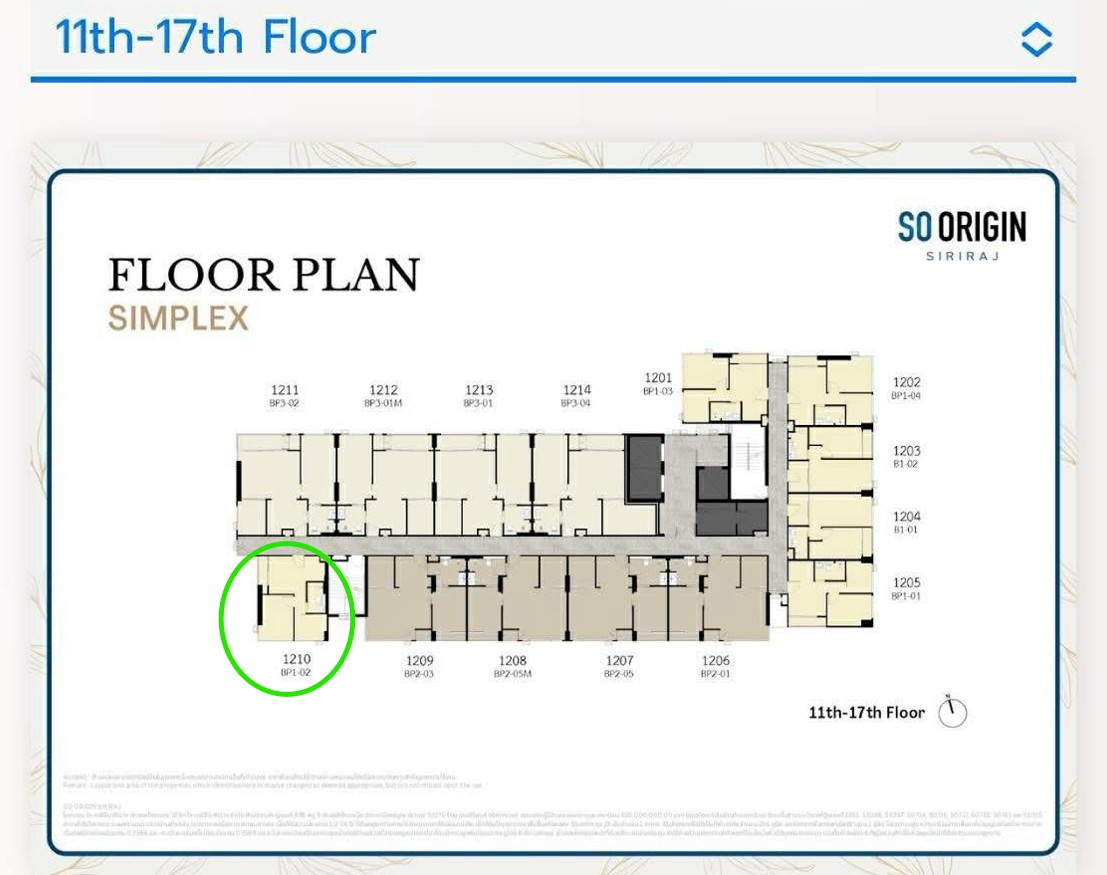 🏡 Down payment sale SO Origin Siriraj | Corner room, 11th floor | Beautiful room, ready to transfer.  South facing balcony ✨ Corner room with privacy 🌤️ Unblocked view 📐 Actual area 35.17 sq m. 🏢 11th floor 💰 Selling for only 4,100,000 baht. Selling check