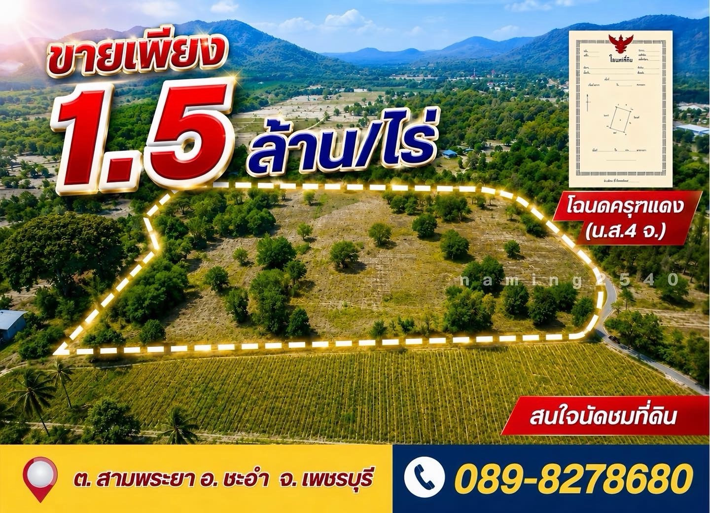 ที่ดินแปลงใหญ่ 30 ไร่ รูปแปลงสวย ชะอำ-เพชรบุรี – รูปที่ 4