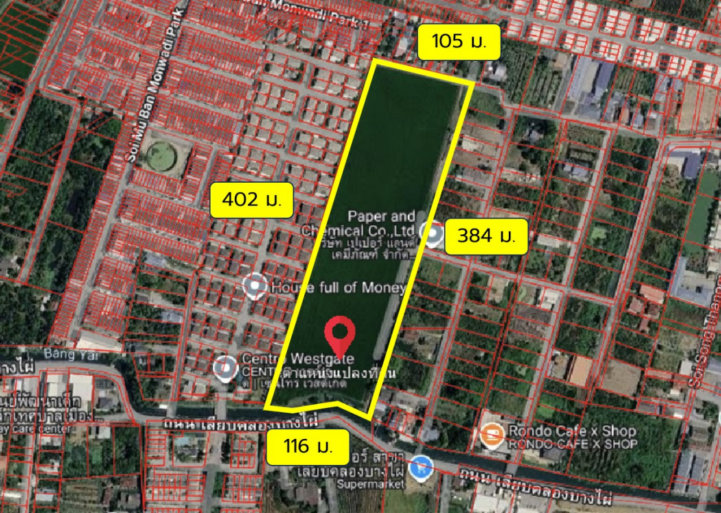 ขาย ที่ดิน ริมถนนเลียบคลองบางไผ่ บางบัวทอง 26 ไร่ ใกล้ถนนกาญจนาภิเษกแค่ 2 กม. DD – รูปที่ 2