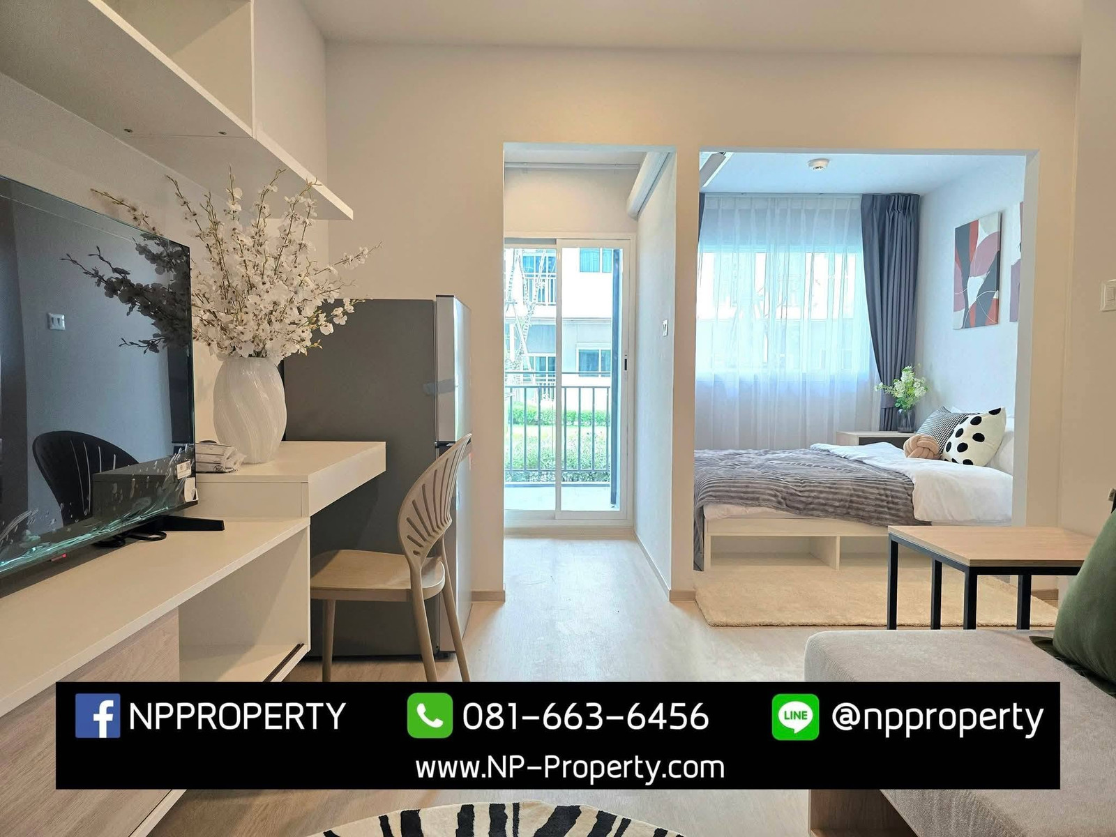 ห้องใหญ่ 28 ตรม💰 เช่าเพียง 8,000 บาท/เดือน 🌳 ห้องชั้น 1 วิวสวน ตึกA2 – รูปที่ 3