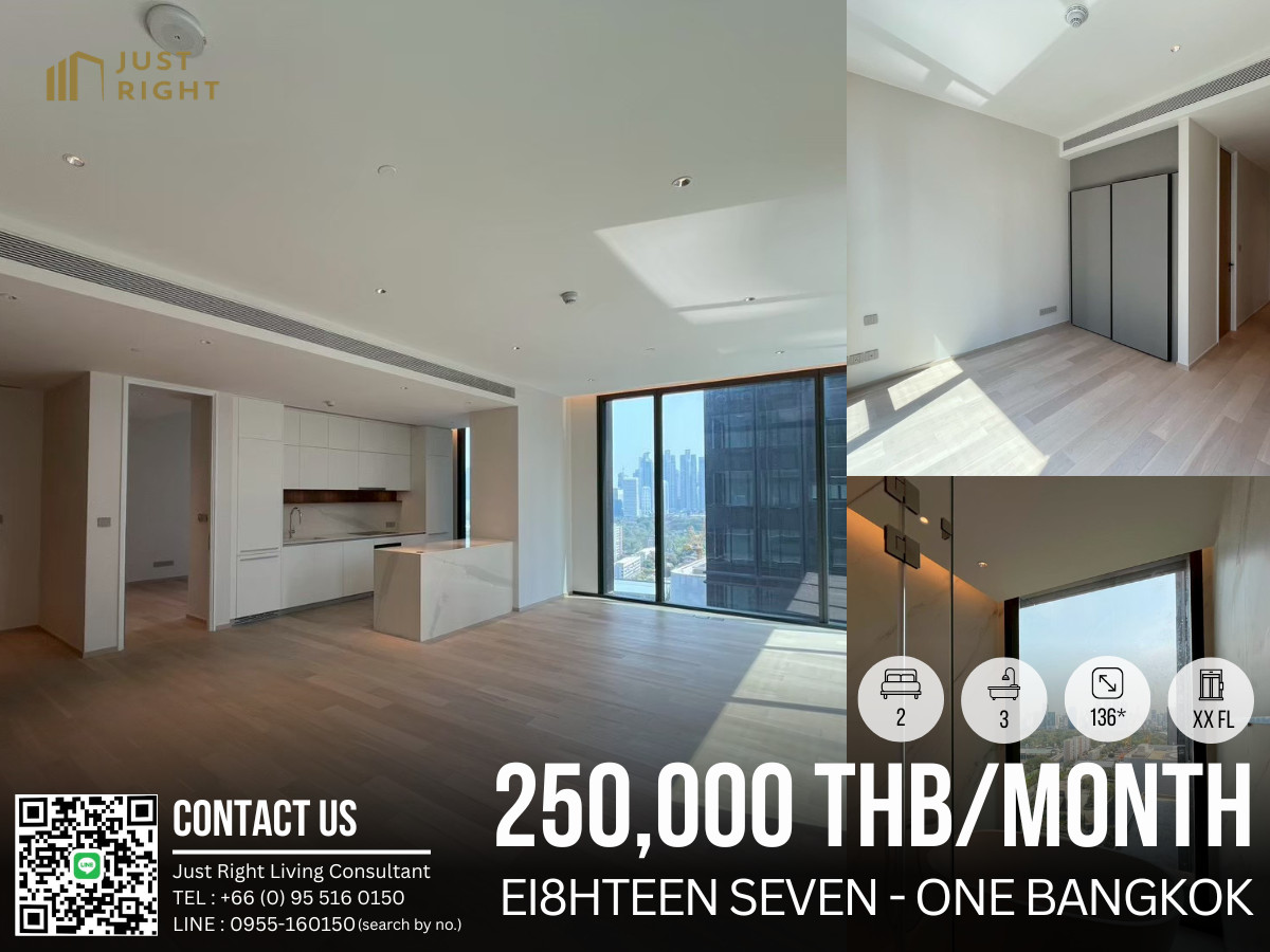 ให้เช่า EI8HTEEN SEVEN 2 ห้องนอน 3 ห้องน้ำ ขนาดประมาณ 136 ตารางเมตร ห้องมุม วิวใน Unfurnished-rent 250,000 ต่อเดือน สัญญา 1 ปีขึ้นไป ให้เช่า EI8HTEEN SEVEN 2 ห้องนอน 3 ห้องน้ำ ขนาดประมาณ 136 ตารางเมตร ห้องมุม วิวใน Unfurnished-rent 250,000 ต่อเดือน สัญญา 1 ปีขึ้นไป