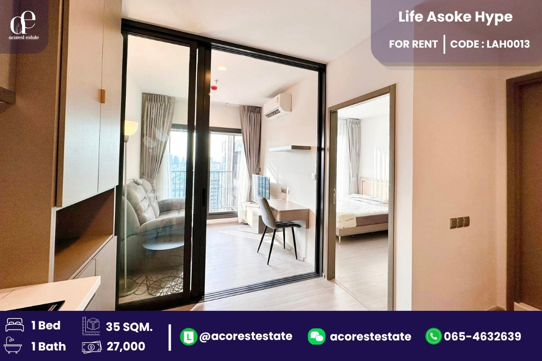 ✨🌷 For Rent Life Asoke Hype ✨🌷 1 Bedroom | 1 Bathroom | Size 35 Sq.m. | Floor 28