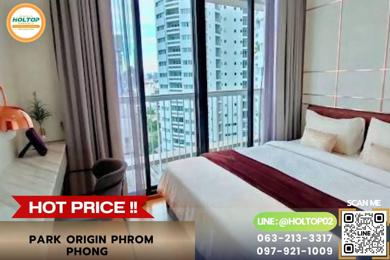 #MN009437 ให้เช่าคอนโด Park Origin Phrom Phong 