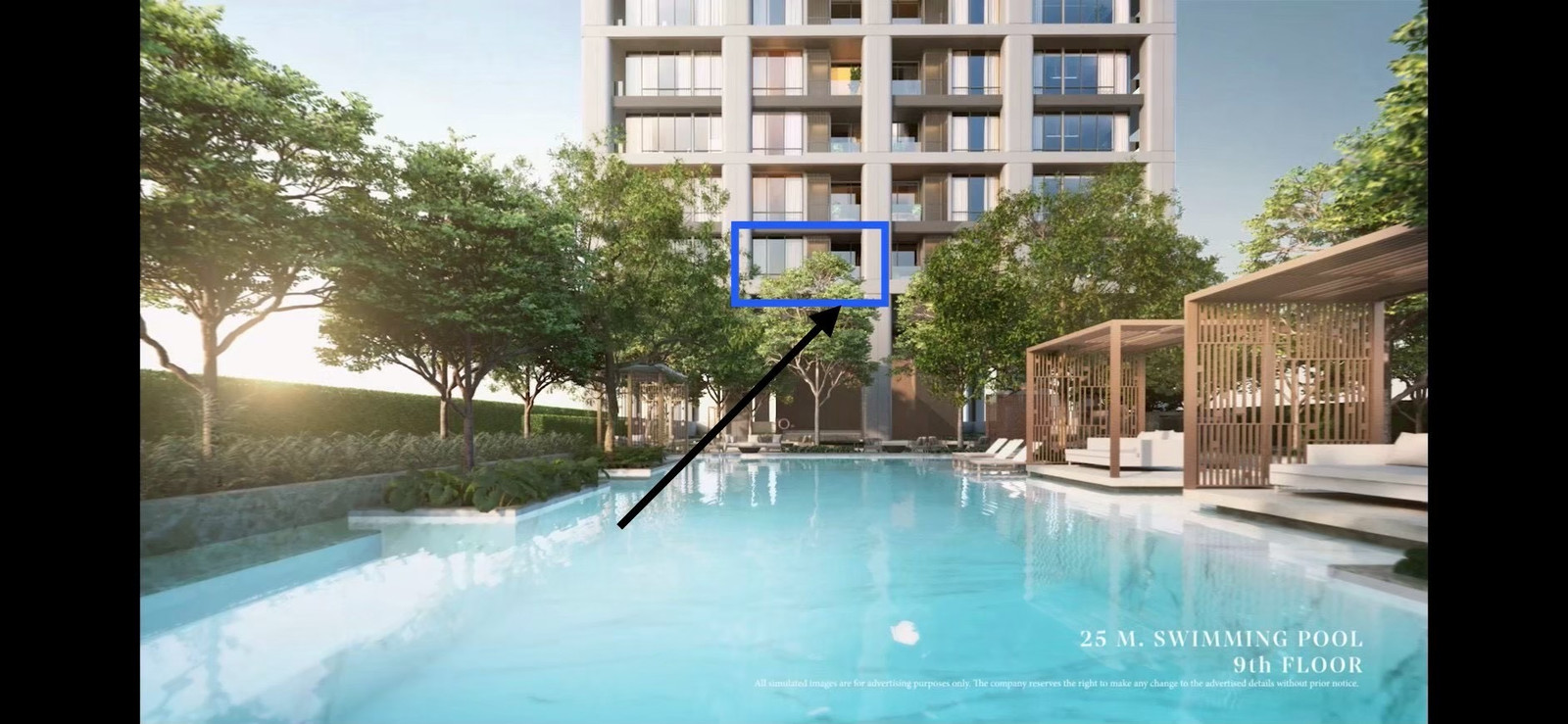 “Rare Pool View | 60 SQ.M. | 1 Bedroom | 10th Floor | Directly Above 9th-Floor Facilities | Next to King’s College Bangkok” – รูปที่ 2