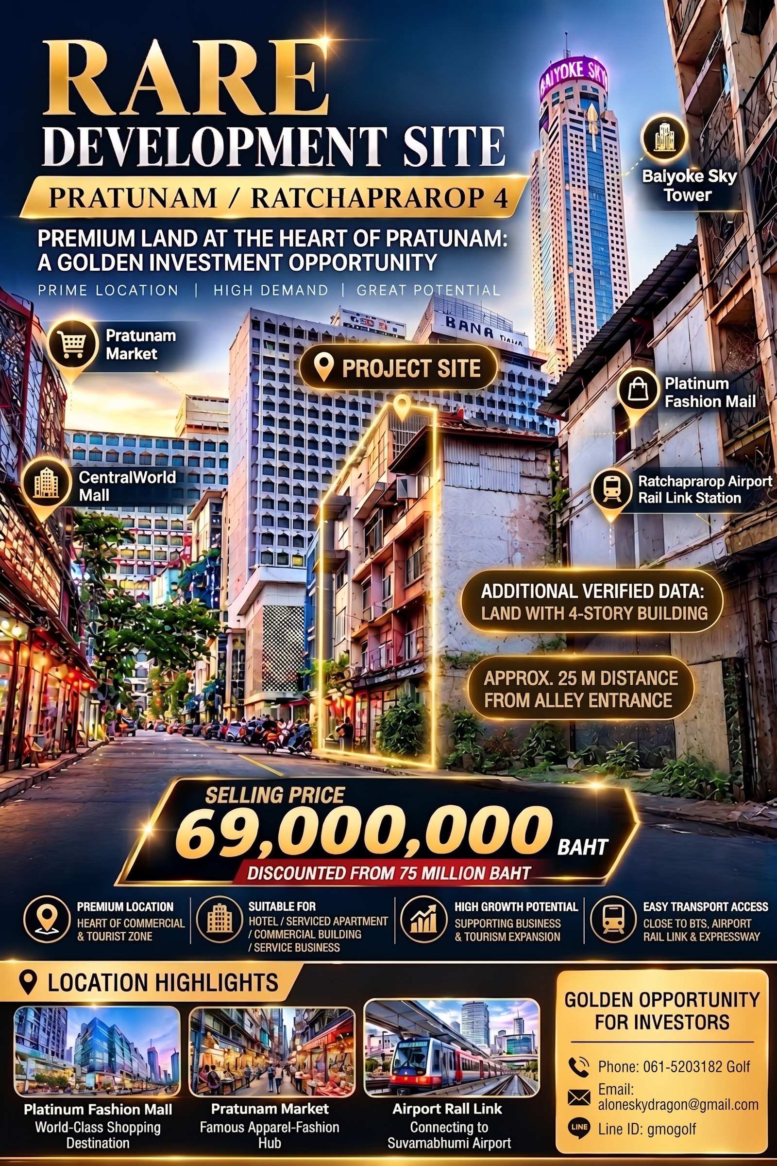 OPPORTUNITY IN PRATUNAM-RATCHAPRAROP, BANGKOK (Opportunity to develop prime location Pratunam-Ratchaprarop) OPPORTUNITY IN PRATUNAM-RATCHAPRAROP, BANGKOK (Opportunity to develop prime location Pratunam-Ratchaprarop)