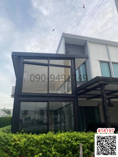 Townhome for rent, Pleno Rama 9-Krungthep Kreetha 1, furniture, ready to move in.