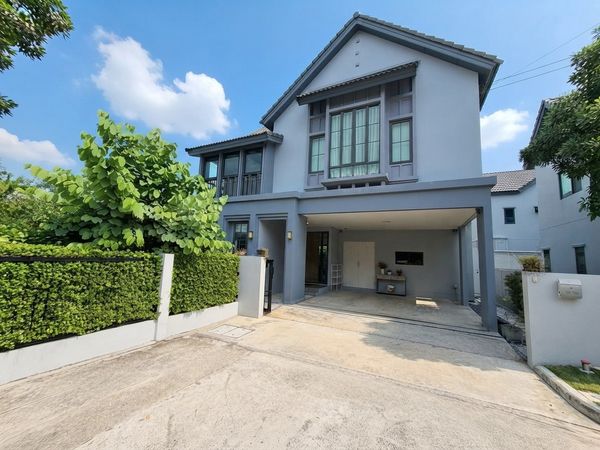 [Rent/Sell] 2-story detached house, Minimal Modern style, brand new project. Ready to move in immediately! 📍 Saransiri Rama 2 (near Rung Arun School, only 1.8 km.)