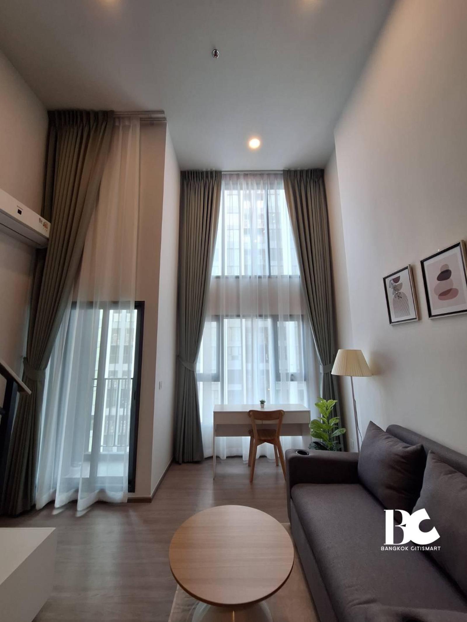 🔥 [ให้เช่า] Aspire Sukhumvit-Rama 4 (1 ห้องนอน Vertiplex 25.76 sq.m.) ห้องชั้นสูง แต่งสวย