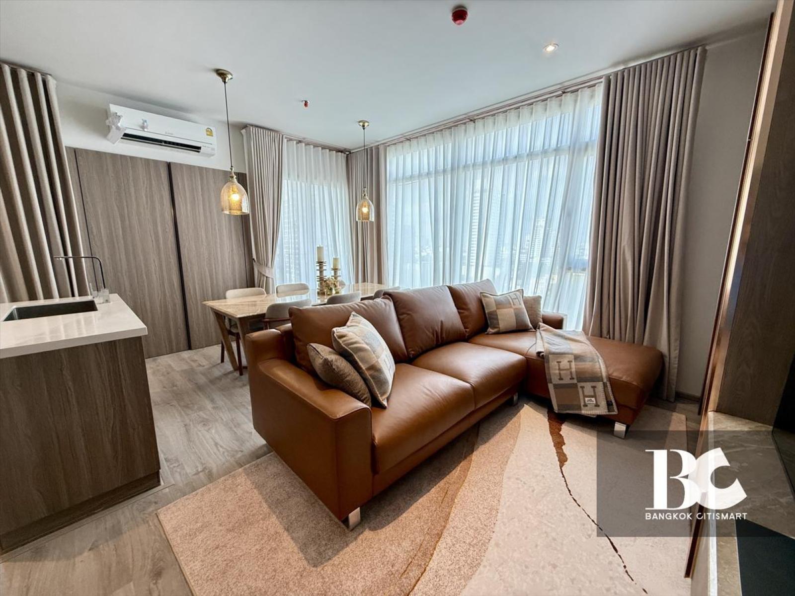 🔥 [For rent] RHYTHM Ekkamai Estate (2 bedrooms, 79.91 sq.m.), large room, very beautifully decorated, fully furnished + electrical appliances.
