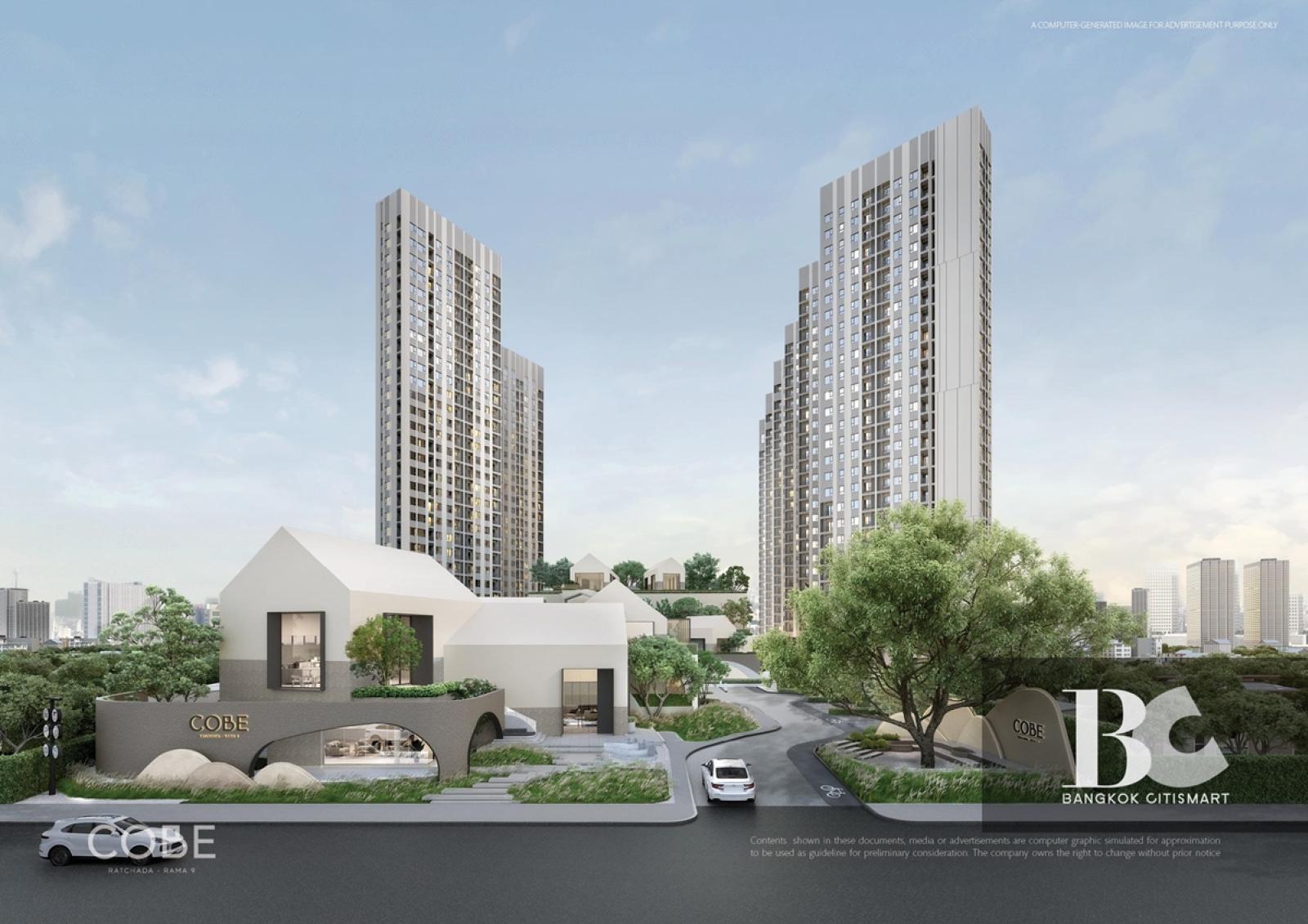 Studio 24.5 ตร.ม. ต่ำกว่า 2.8 ล้าน Fully Furnished Pet Park | COBE Ratchada-Rama 9 | 2.76 ล้านบาท