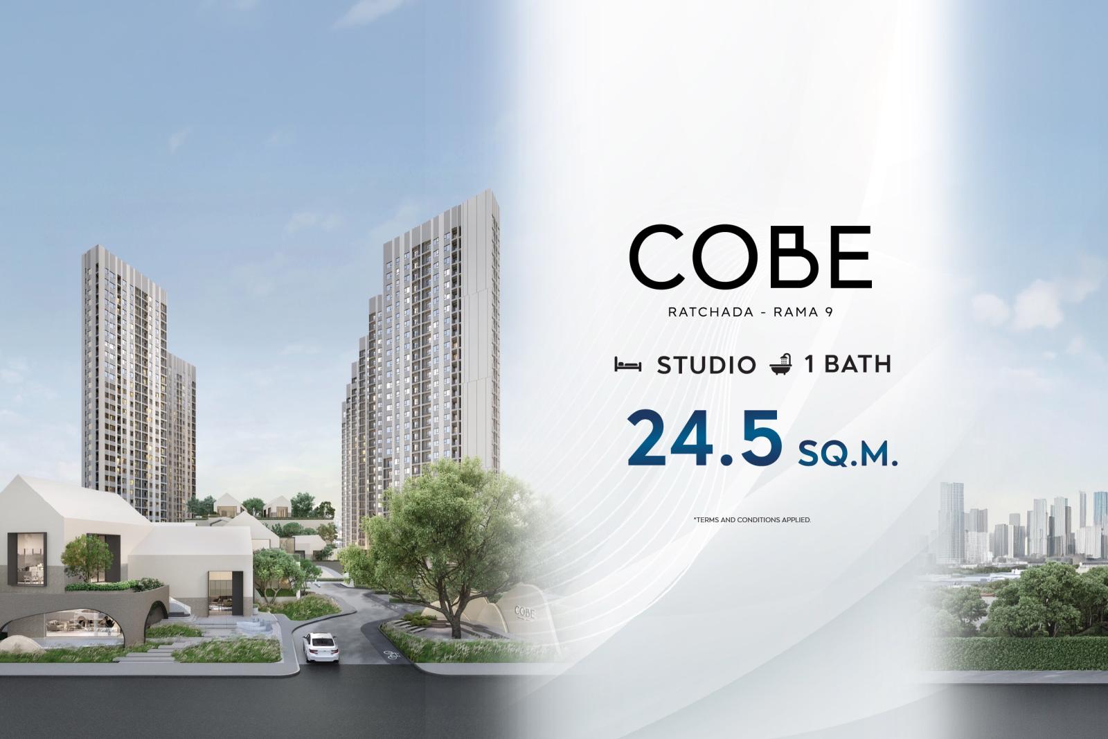 Studio 24.5 ตร.ม. ต่ำกว่า 3 ล้าน Fully Furnished Pet Park | COBE Ratchada-Rama 9 | 2.99 ล้านบาท