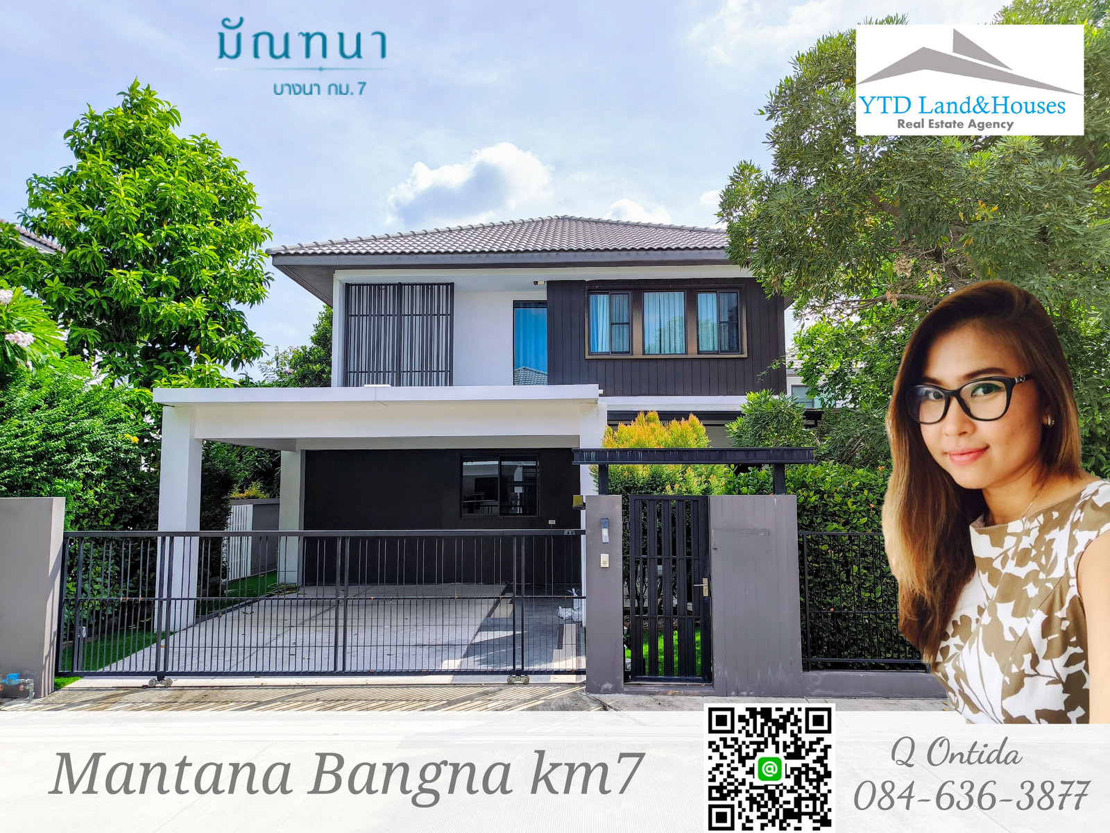 ให้เช่าบ้านเดี่ยว มัณฑนา บางนา ก.ม.7 78,000.- บาท/เดือน​ (Fully furnished)