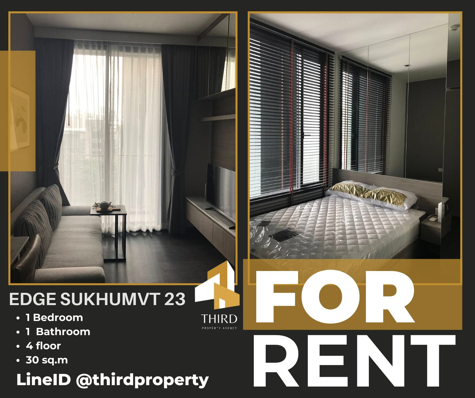 𝐄𝐃𝐆𝐄. 𝐒𝐔𝐊𝐇𝐔𝐌𝐕𝐈𝐓 𝟐𝟑.  ✨ Fully Furniture , nicely decorated //contact  LineID:@thirdproperty