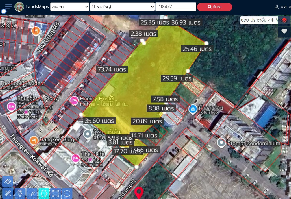 ขายที่ดินสวย หาดใหญ่ เกือบ 3 ไร่ ใกล้ ม. สงขลานครินทร์ สำหรับพัฒนาเป็นคอนโด อพาร์ทเม้นท์ โฮมสเตย์ – รูปที่ 2