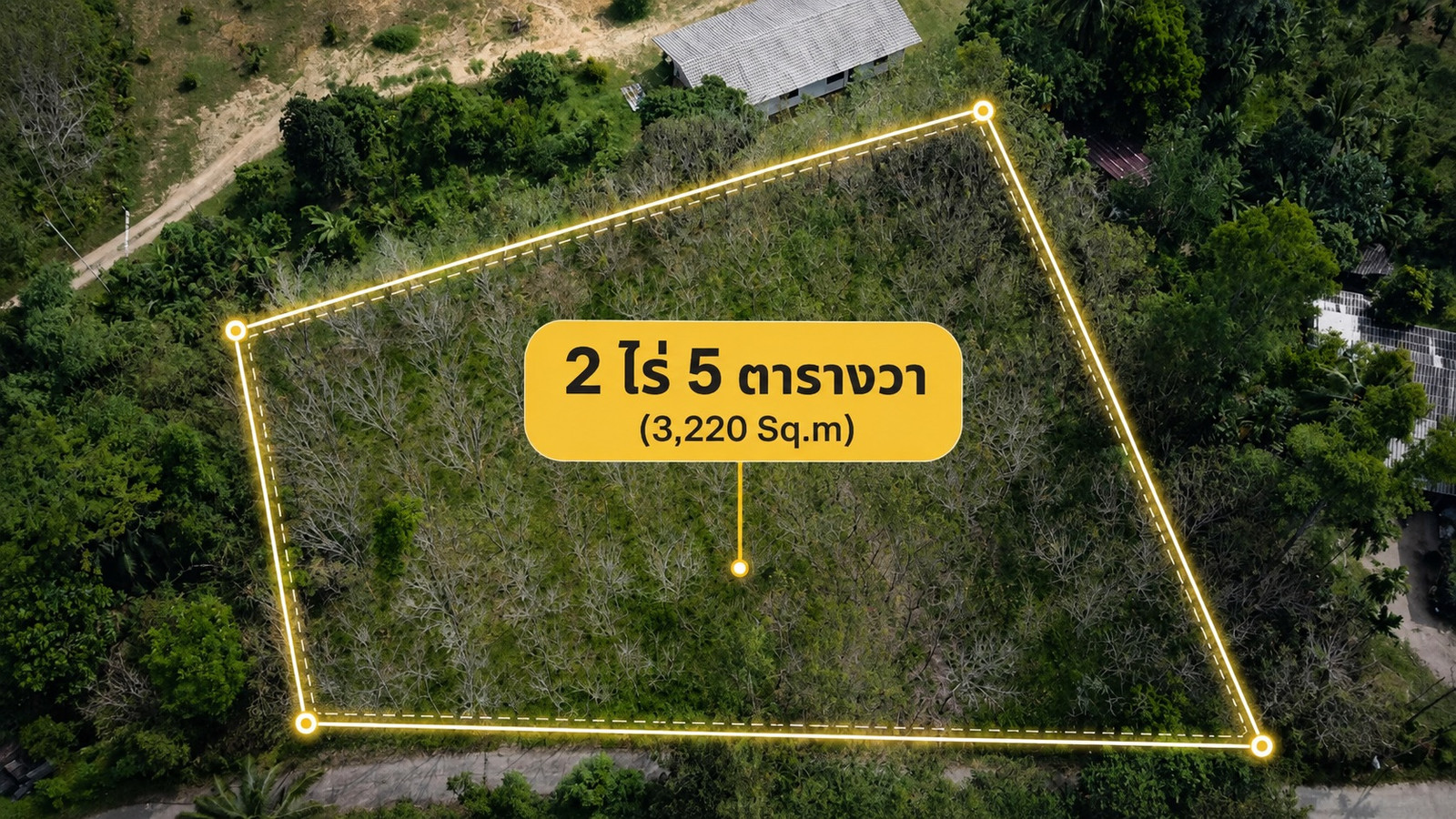 Land for sale in Bang Muang, Takua Pa, Phang Nga, 2 rai 5 sq m., near Phetkasem Road, only 130 meters.
