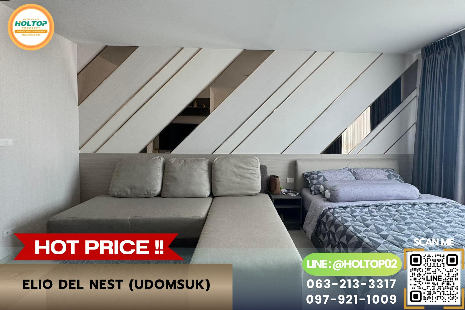 #AA35673 ให้เช่าคอนโด ELIO DEL NEST (Udomsuk)