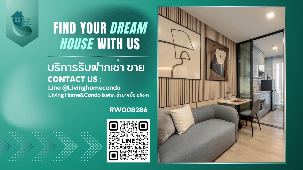 Condo for rent: Modiz Rhyme Ramkhamhaeng, fully furnished, Modern Living style, modern design, near MRT Ramkhamhaeng -RW008286 Condo for rent: Modiz Rhyme Ramkhamhaeng, fully furnished, Modern Living style, modern design, near MRT Ramkhamhaeng -RW008286