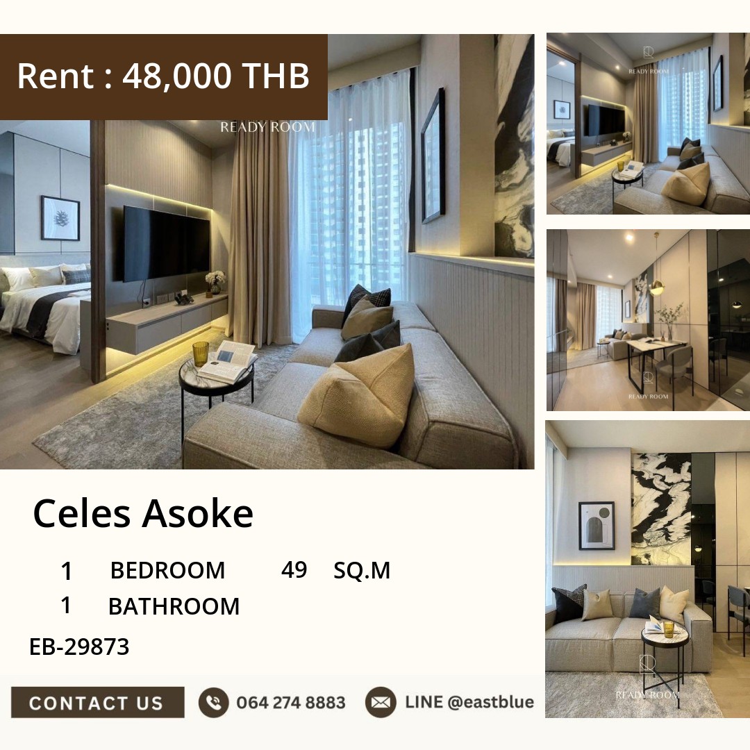 For Rent: Celes Asoke 1 Bed 49 sqm near BTS Asoke 48,000 THB/month
